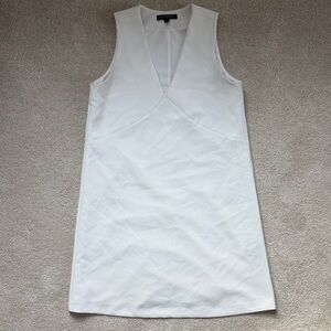 Banana Republic Elegant White V-Neck Mini Dress